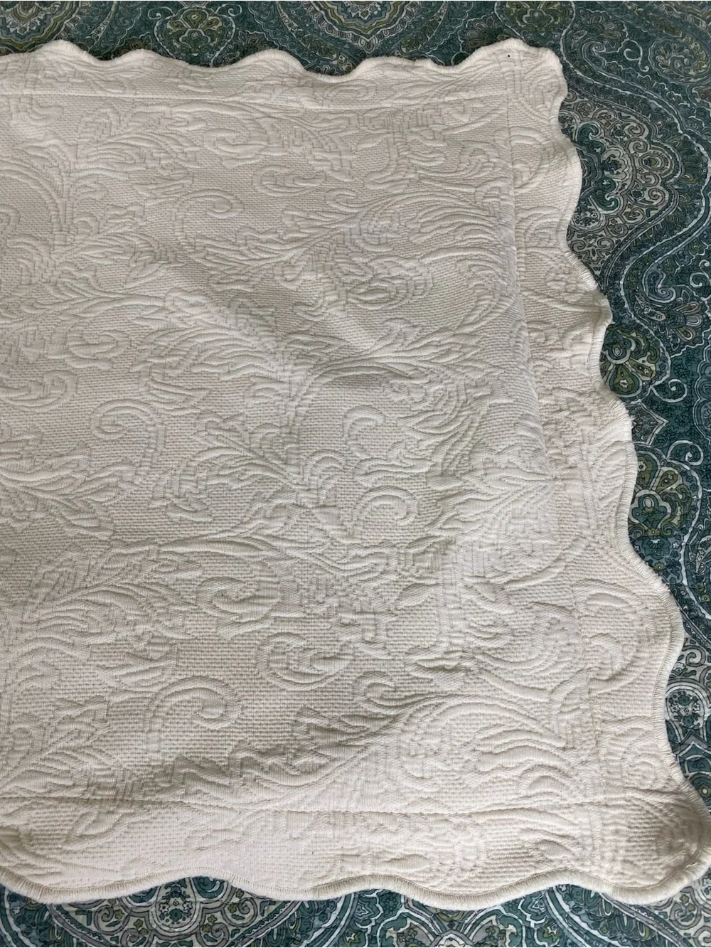 White Quilted Decorative Pillow Sham - Classic Textured Design King